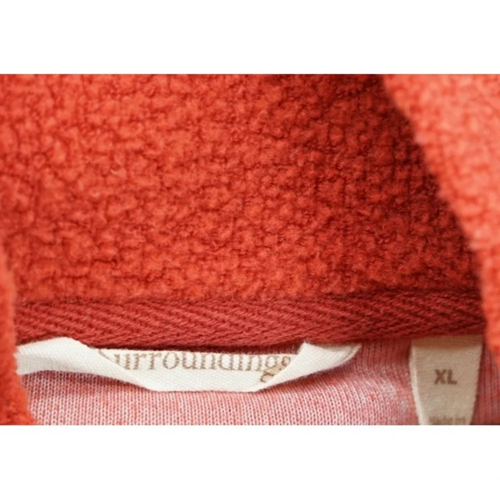 Soft Surroundings‎ Women's Cozy Sweater XL Dark Orange Henley Button Mock Neck